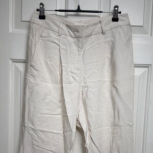 LOFT Outlet Beige Linen Tapered Pants | Petite 0